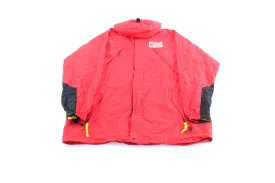 90's Marlboro Logo Patch Red Hooded Zip Up Jacket