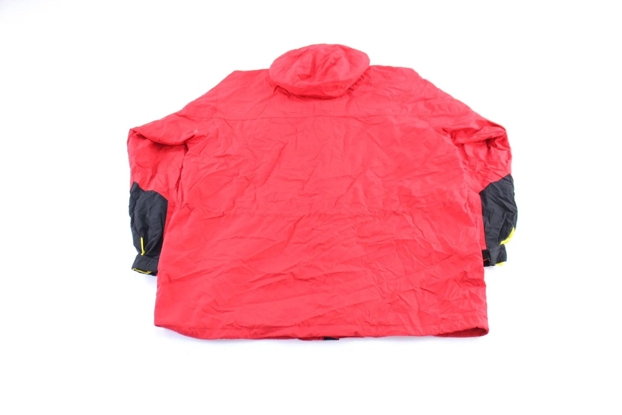 90's Marlboro Logo Patch Red Hooded Zip Up Jacket