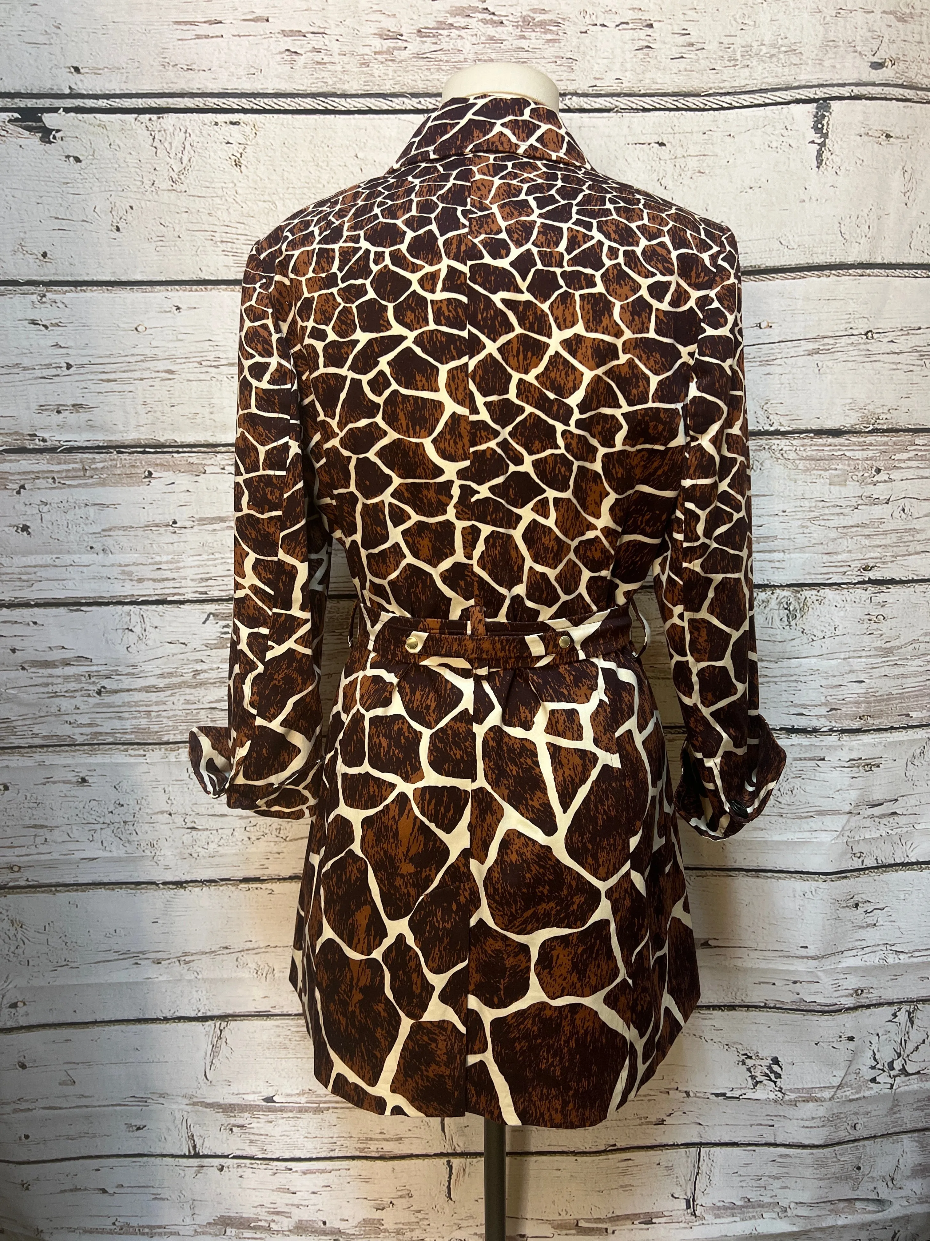 Animal Print Coat Trench Coat Etcetra, Size 12