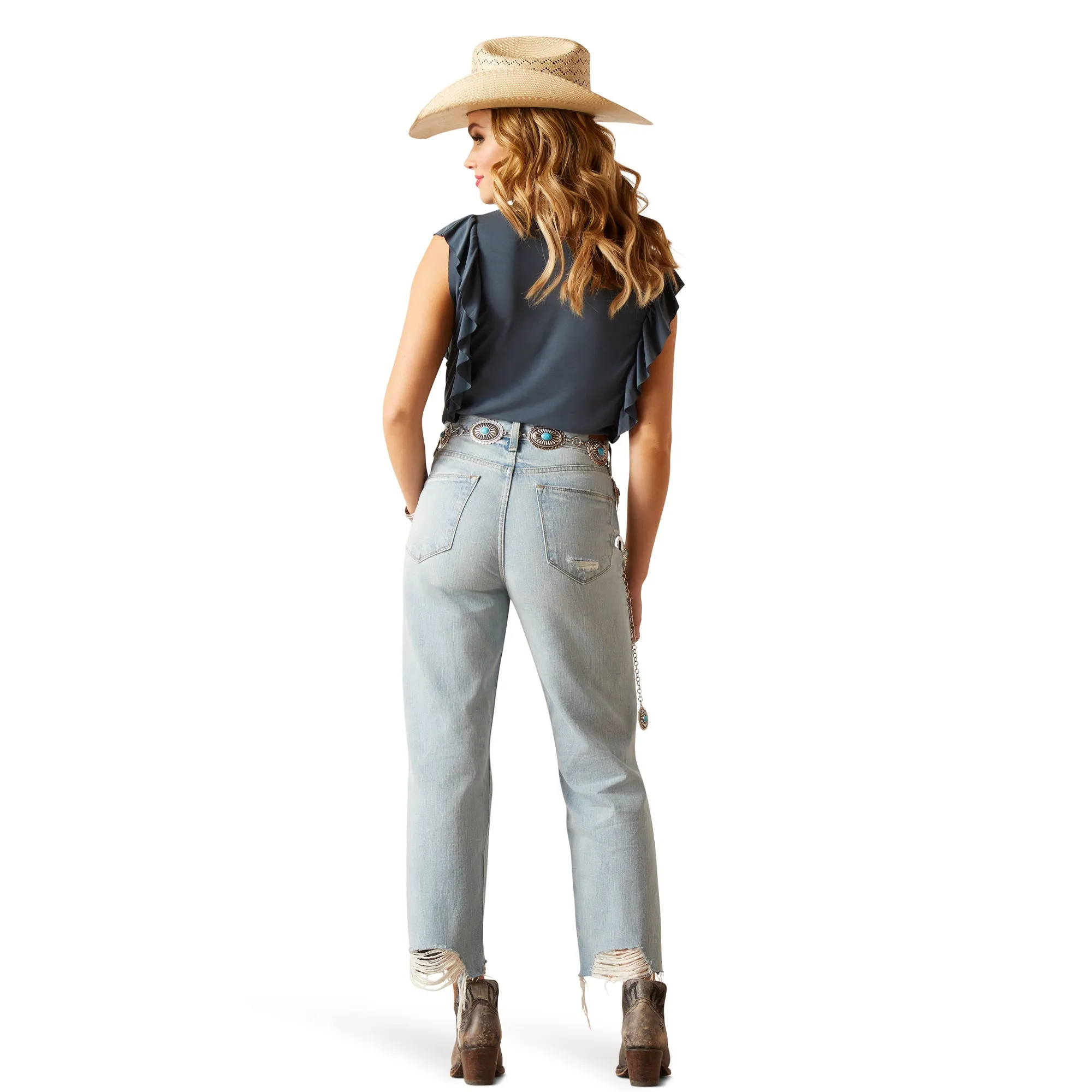 Ariat Ladies Ultra High Rise Tomboy Straight Mykonos Jeans 10045187