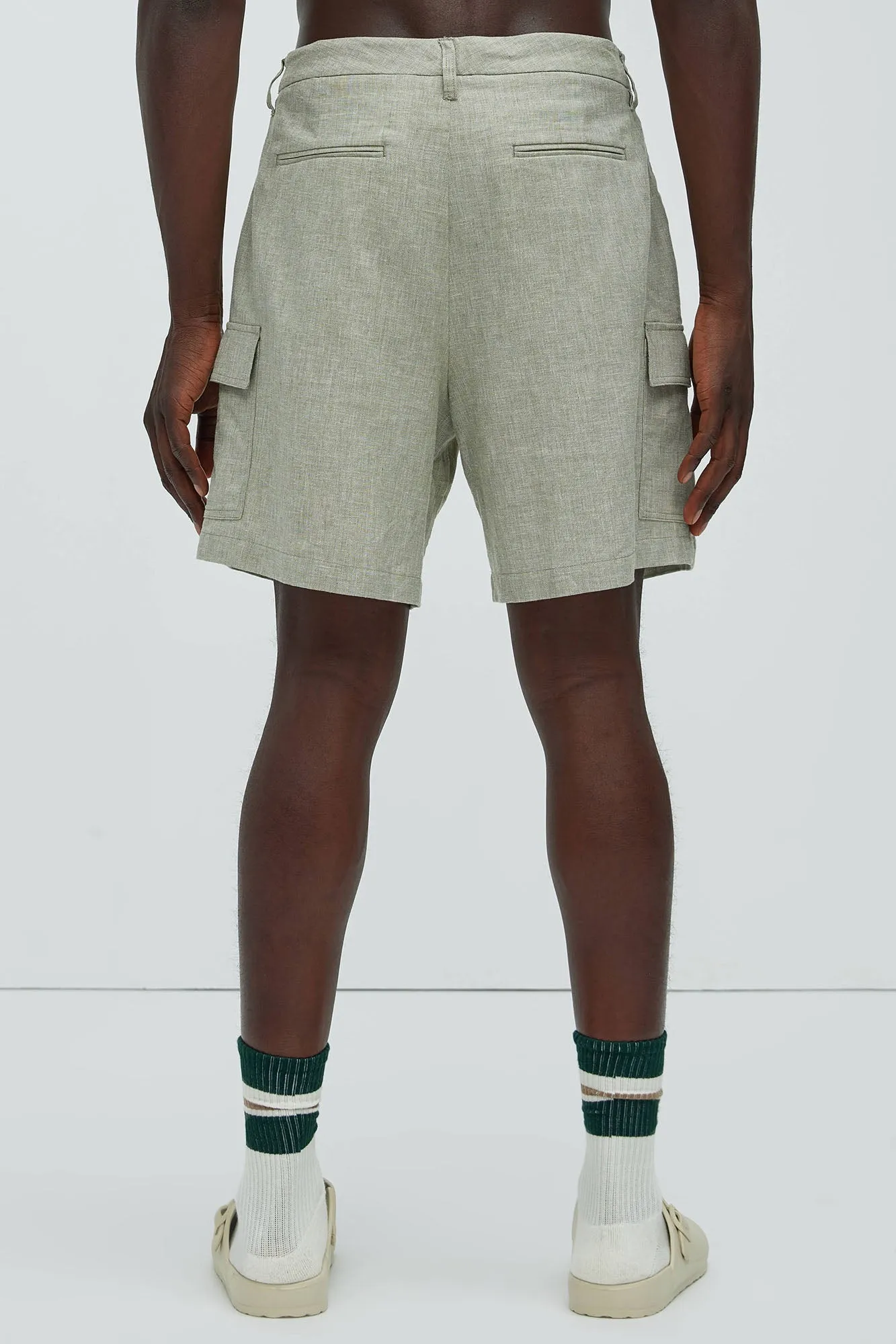 Bahamas Linen Cargo Shorts - Green