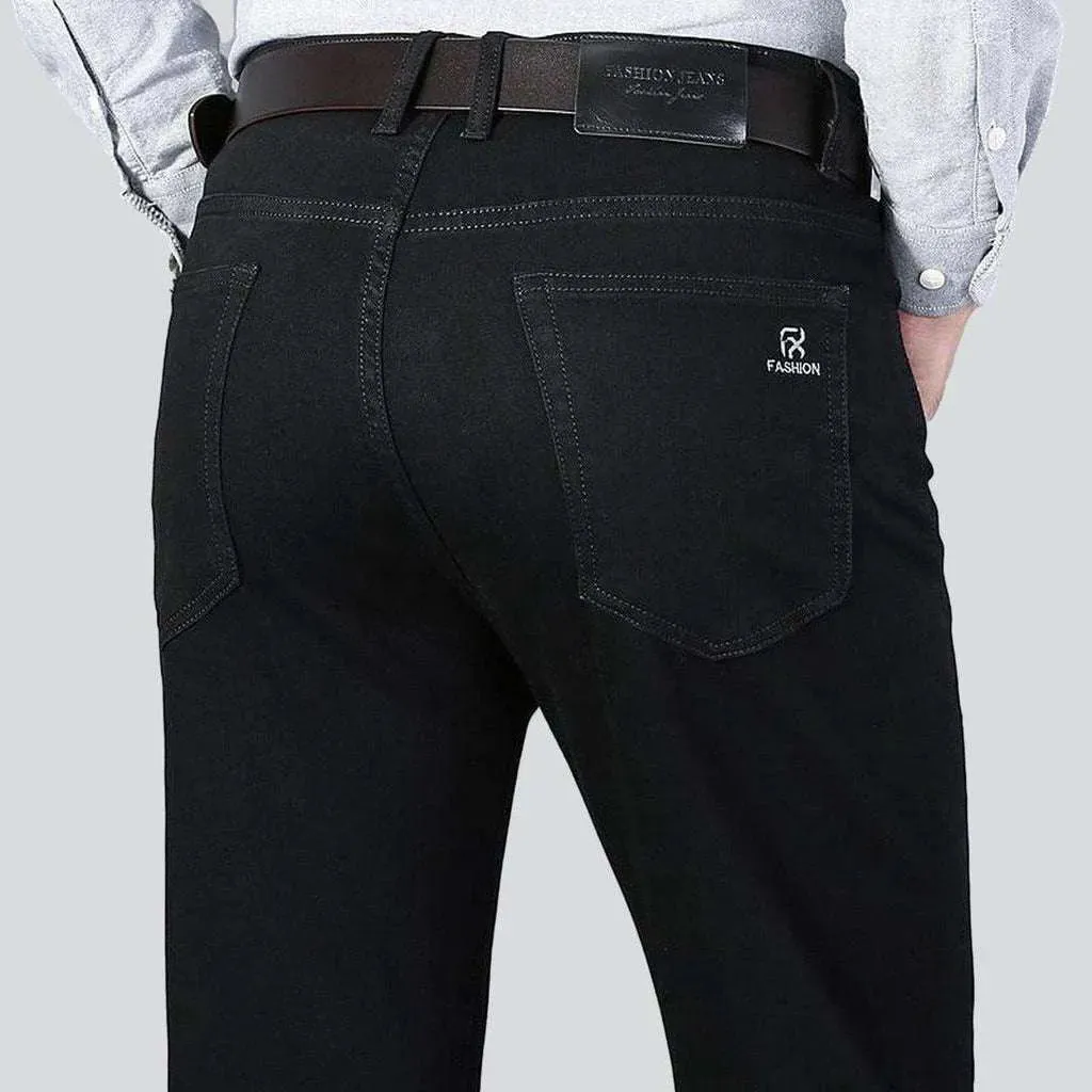 Black regular men's jeans