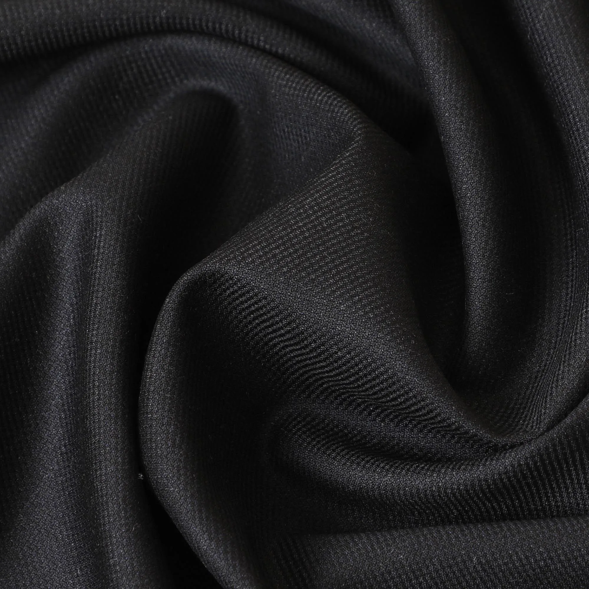 Black super 150's English wool and cashmere suiting fabric in self design-D7262