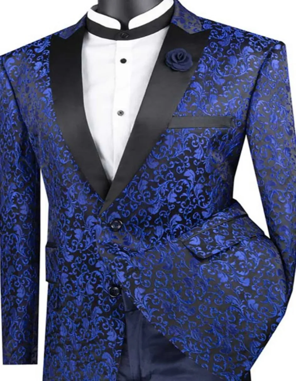 Blue Prom Suit - Blue Homecoming Outfits For Guys Floral Design Blue