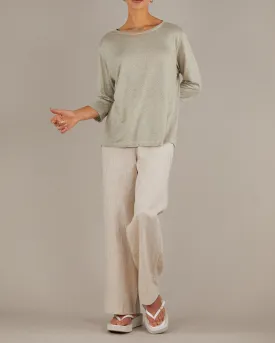 Bronte Linen Jersey Top - Sage