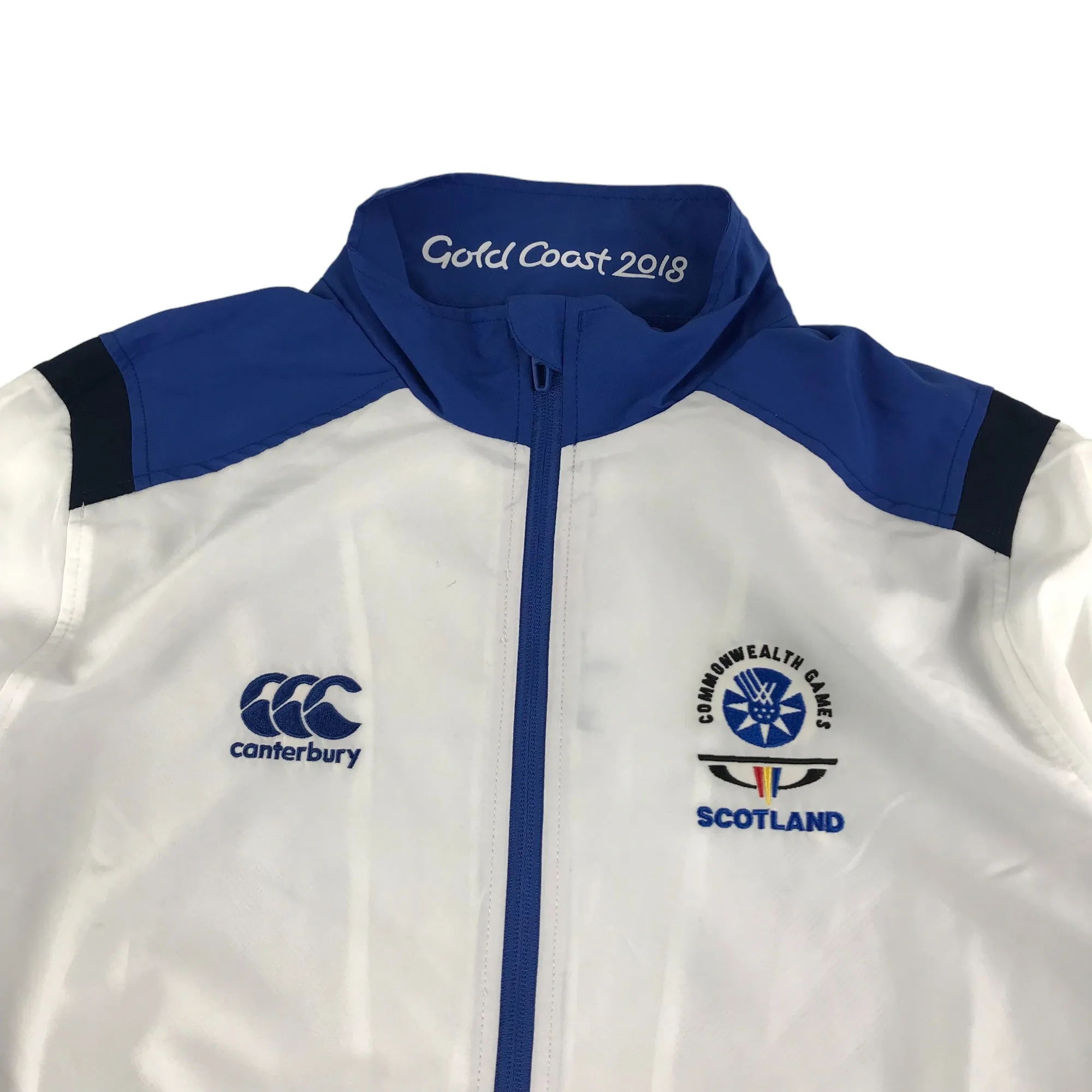 Canterbury Sport Jacket Size 14 Blue and White Scotland Commonwealth Games Gold Coast 2018