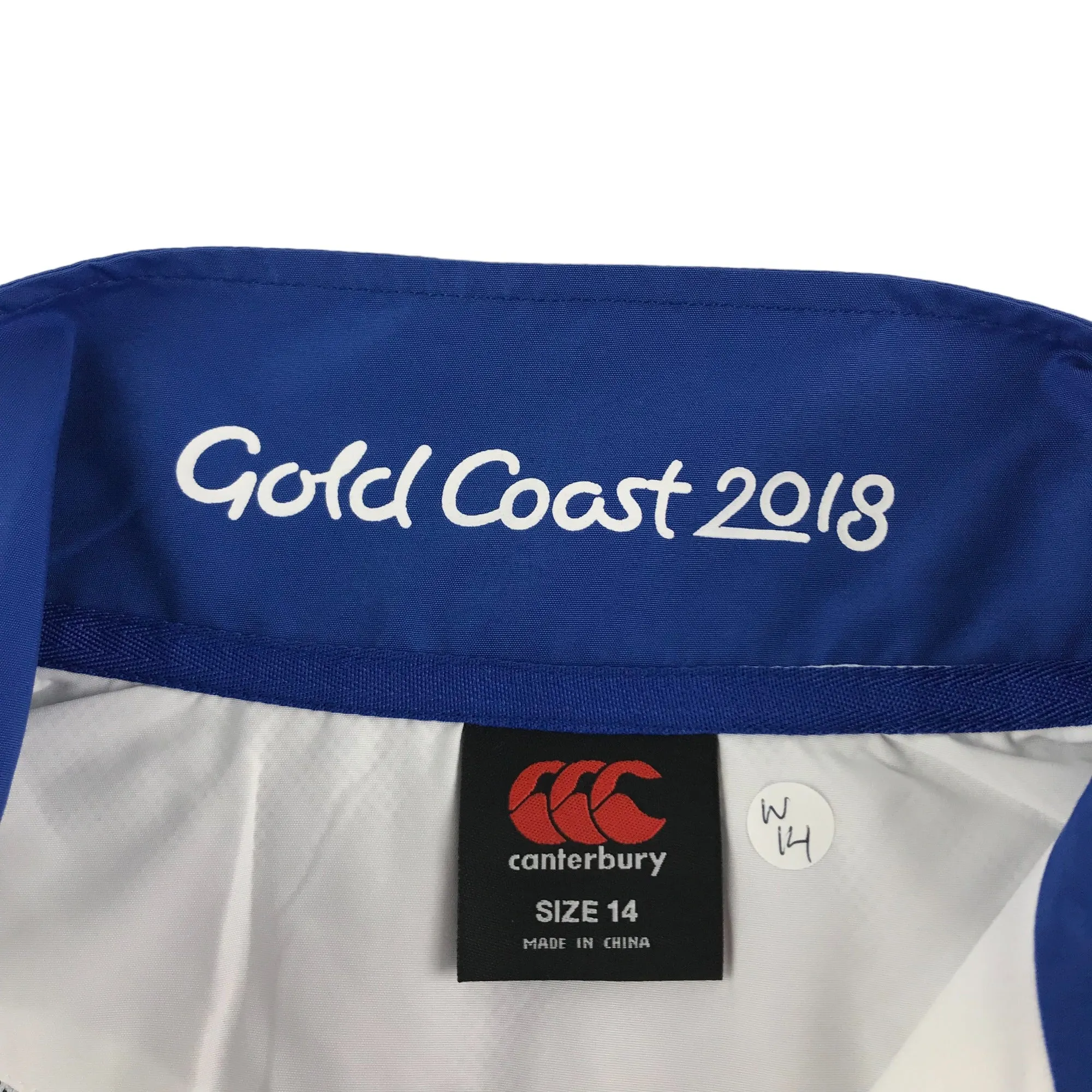 Canterbury Sport Jacket Size 14 Blue and White Scotland Commonwealth Games Gold Coast 2018