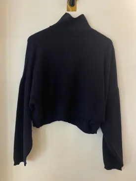 Cashmere Swing Mock Neck Sweater Navy