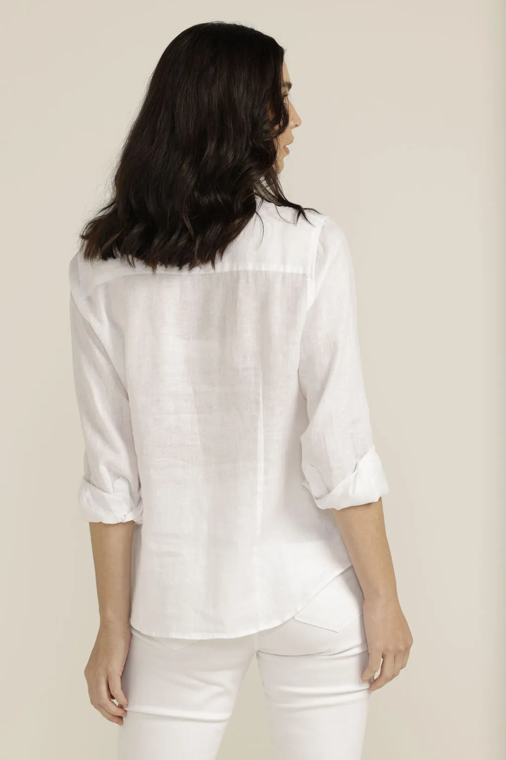 Casual Linen Shirt White