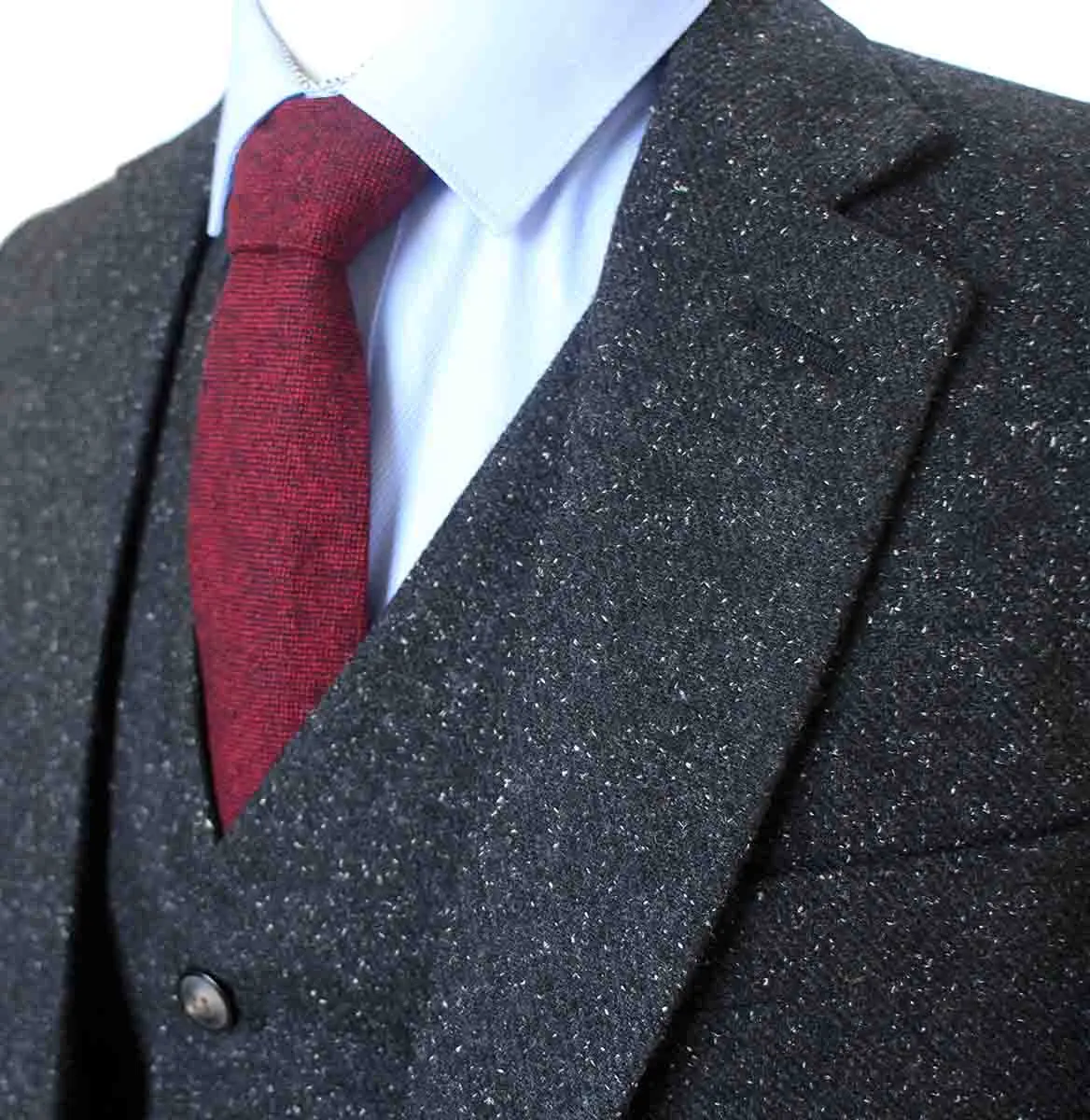 CLASSIC BLACK SPECKLE TWEED 3 PIECE SUIT