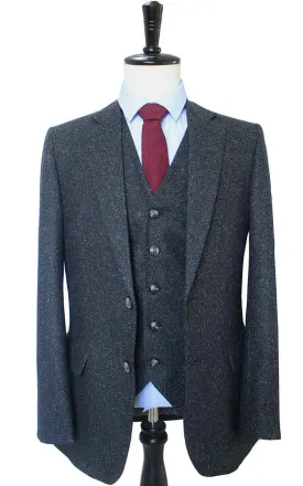 CLASSIC BLACK SPECKLE TWEED 3 PIECE SUIT