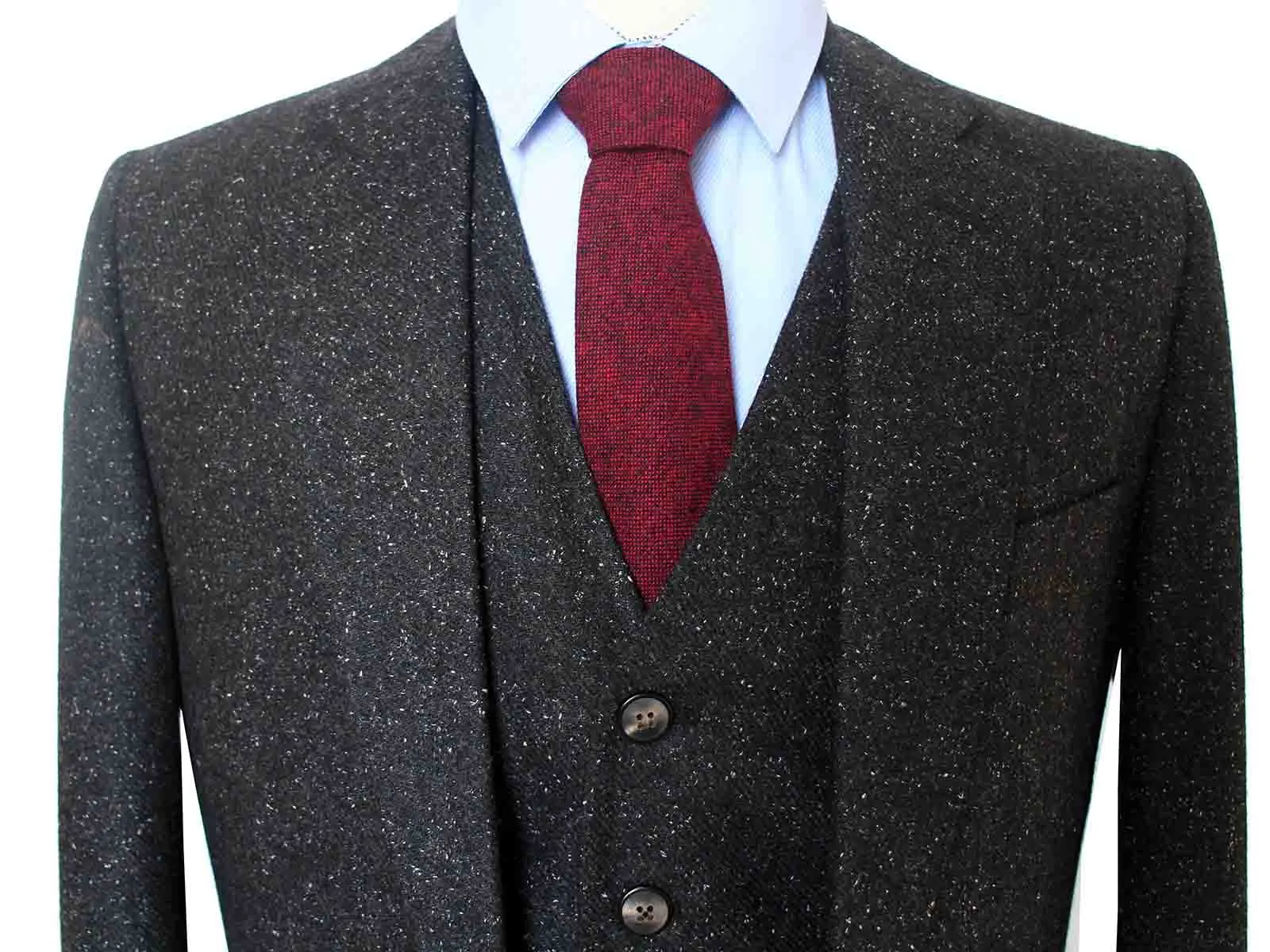 CLASSIC BLACK SPECKLE TWEED 3 PIECE SUIT