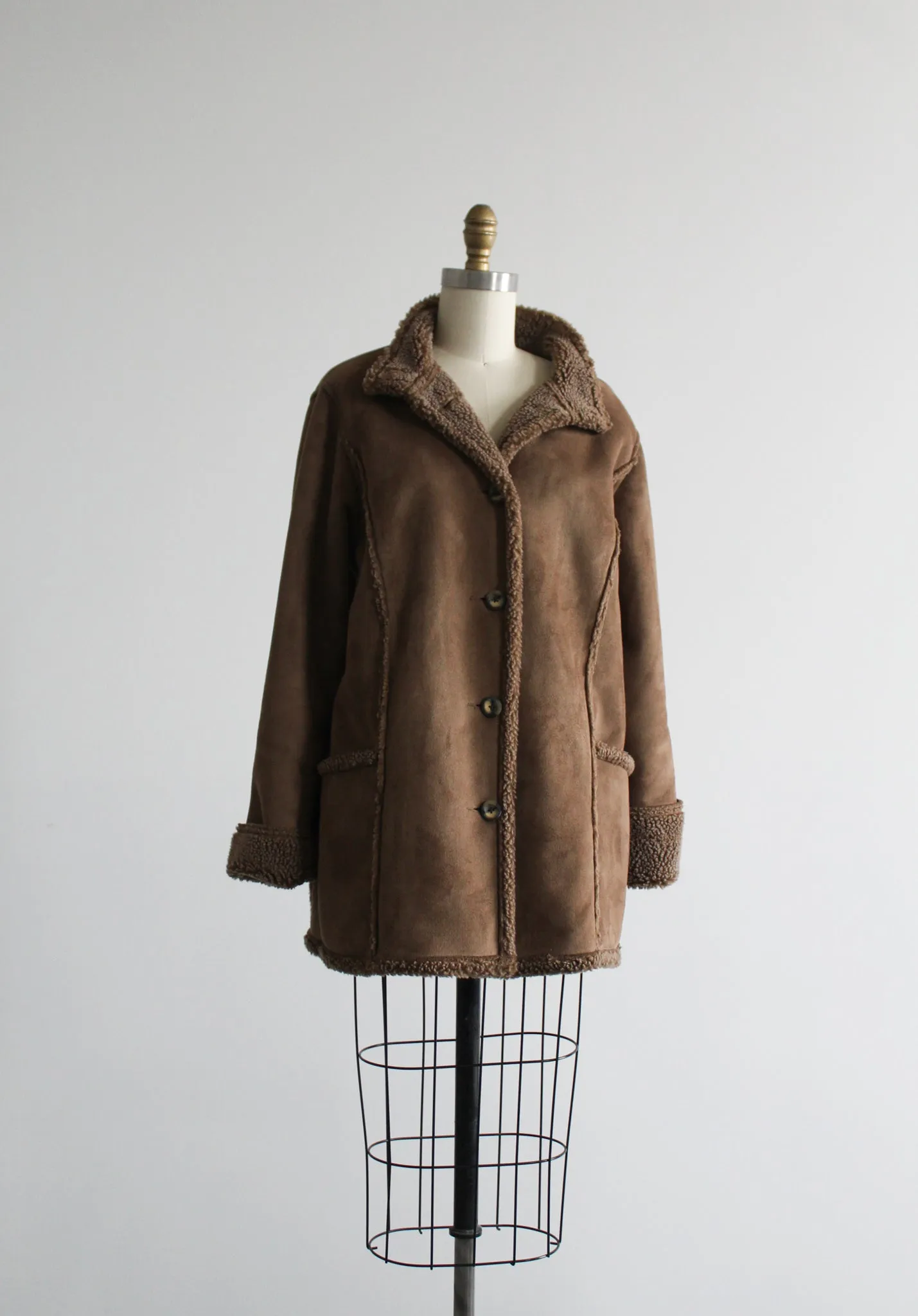 clay brown sherpa coat