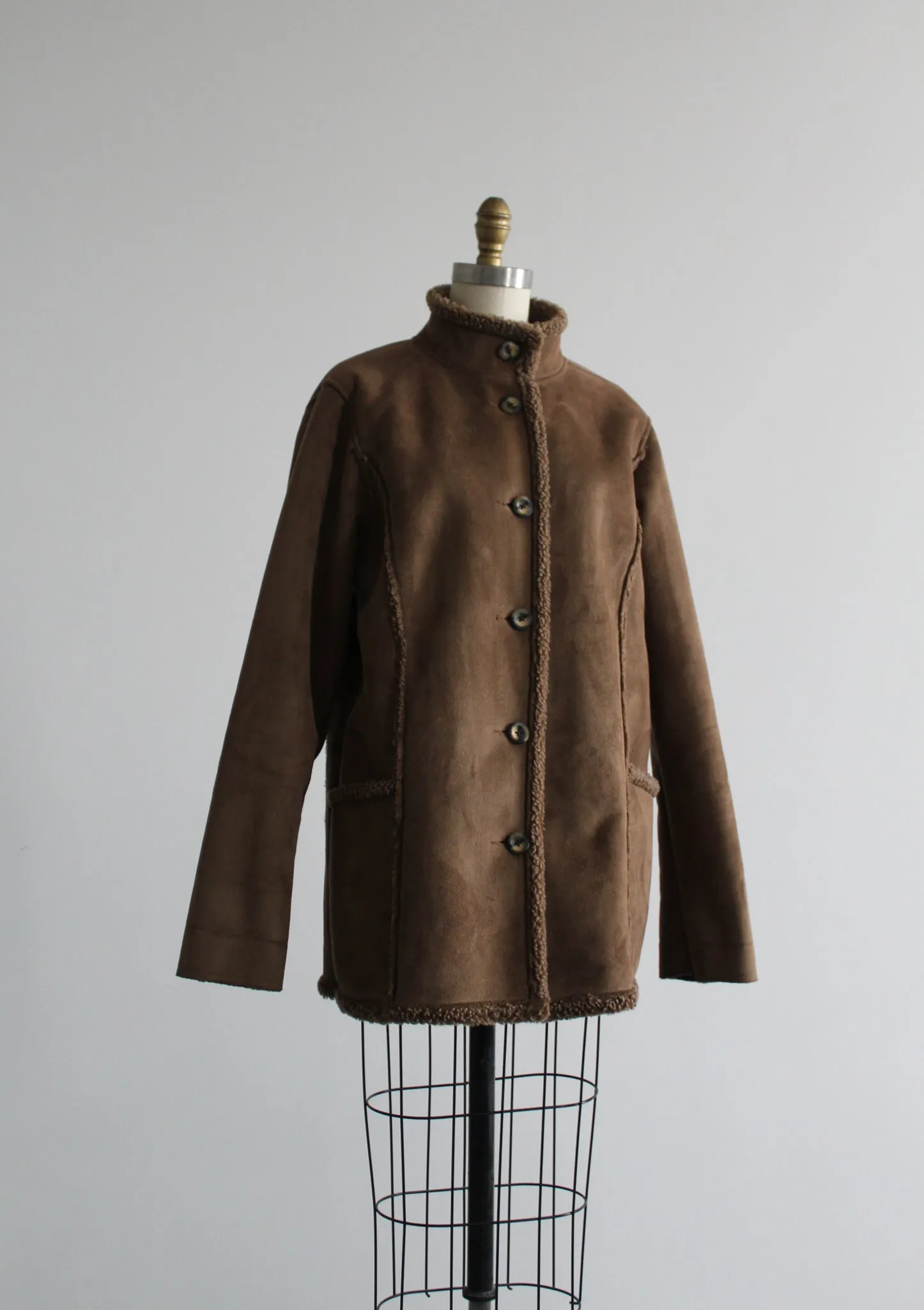 clay brown sherpa coat