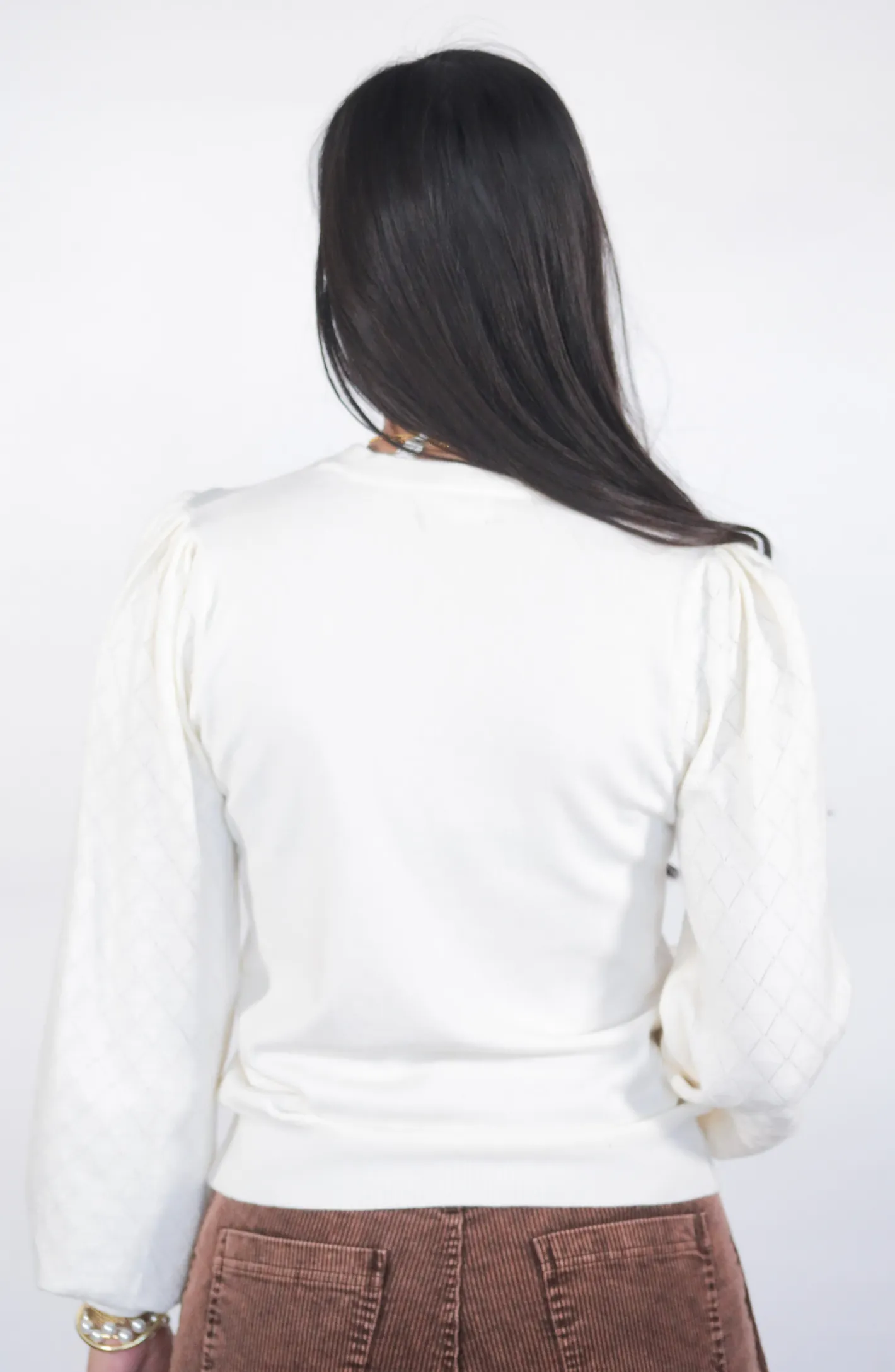 Composed Approach Ivory Puff Sleeve Sweater