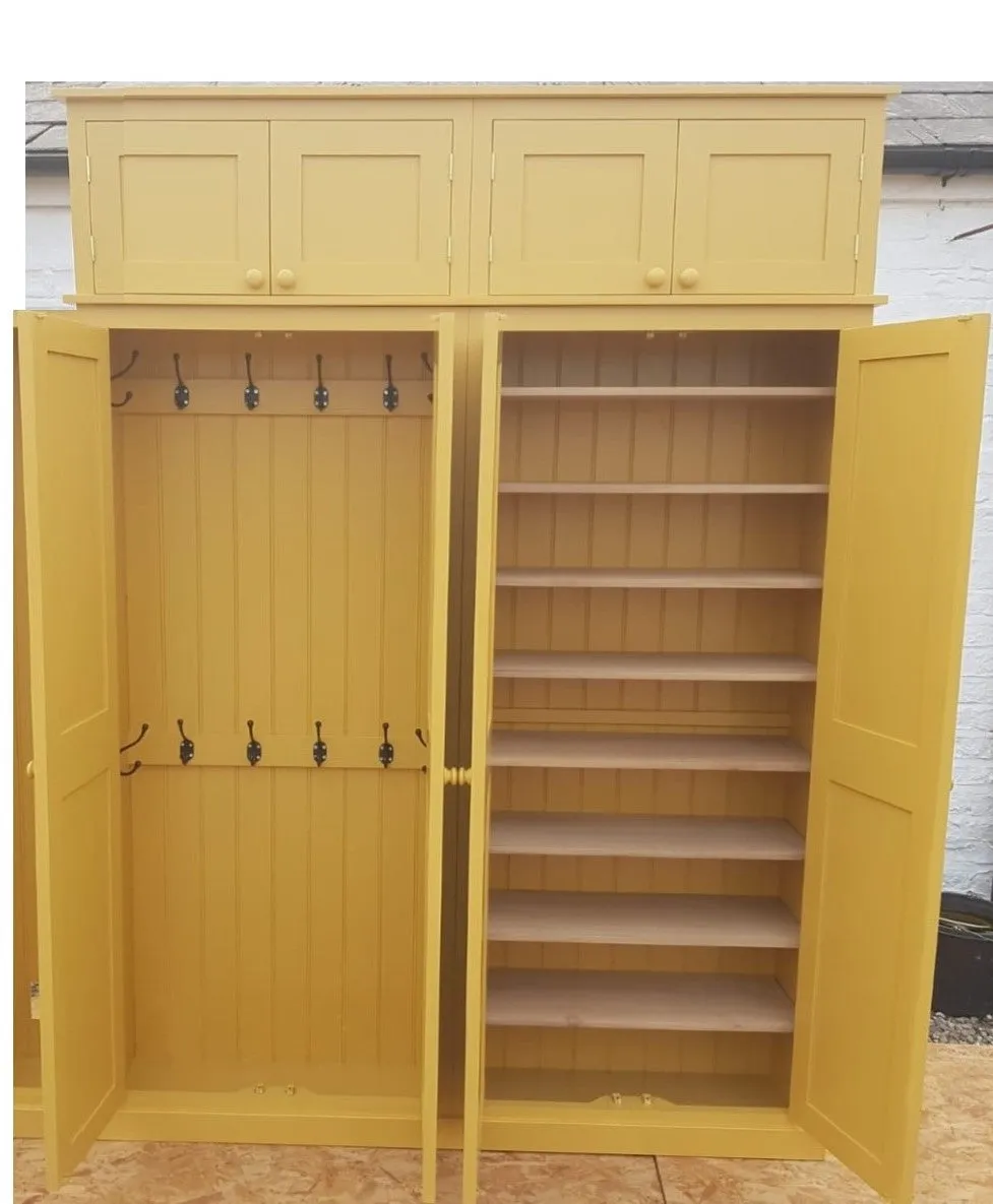 **CONTEMPORARY Shaker Style 4 Door Hall Coat & Shoe Storage Cupboard with or with-out Extra Top Storage (35 cm deep) VARIOUS COLOUR CHOICES choices