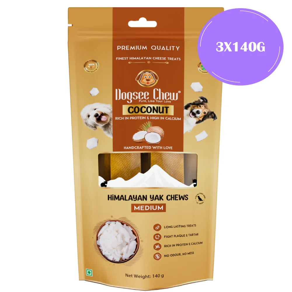 Dogsee Chew Coconut Flavour Medium Bars Dog Treats