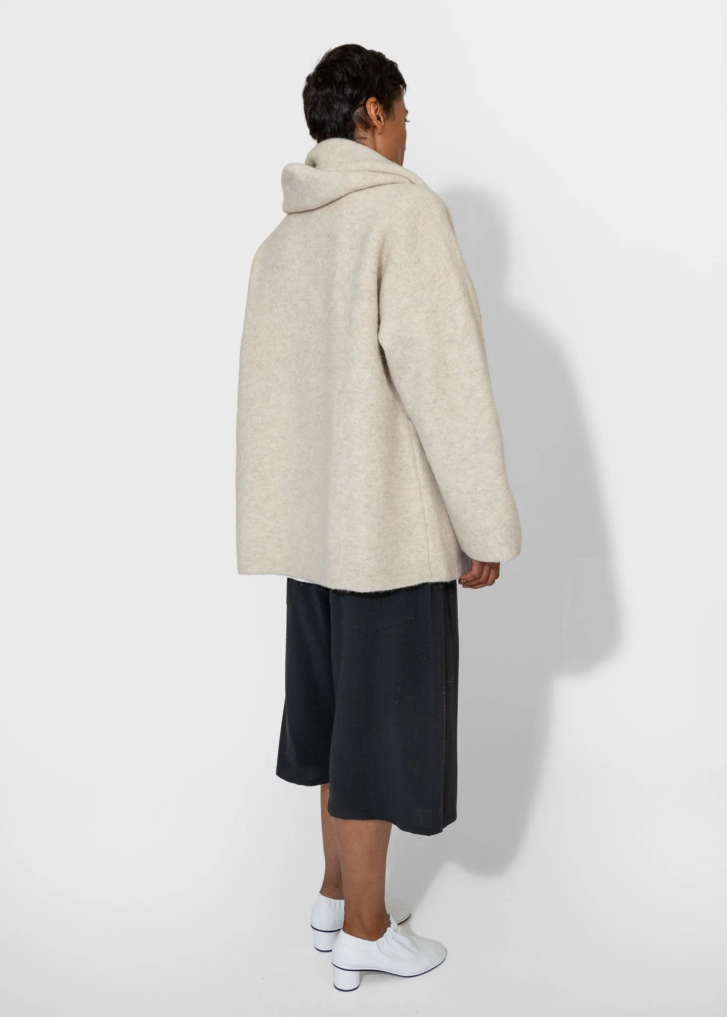 Double Face Coat in Ecru