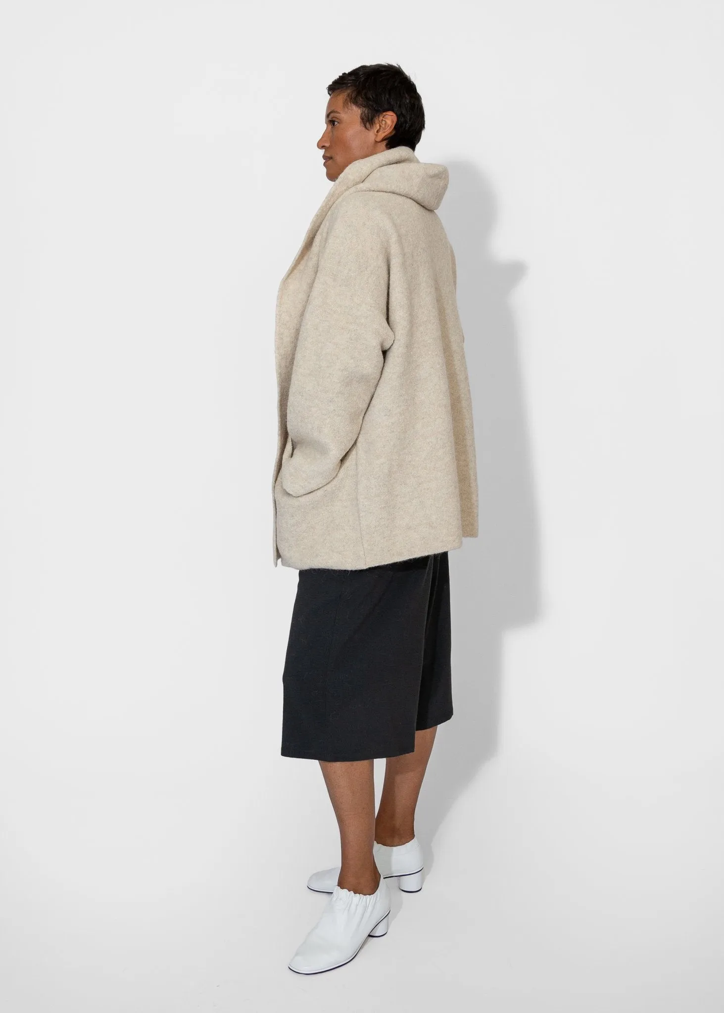 Double Face Coat in Ecru