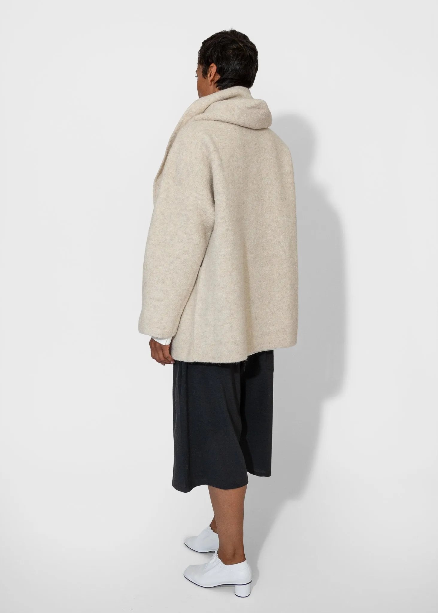 Double Face Coat in Ecru