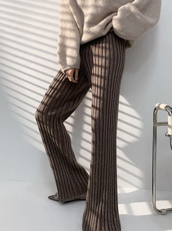 Fashionkova Calendre Knit Wide Leg Pants