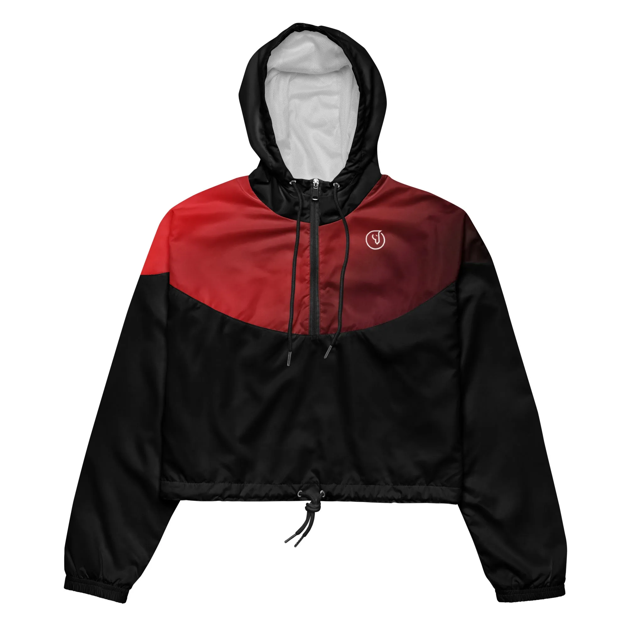 Humble Sportswear™ Women's Fire Red Cropped Windbreaker