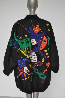 Jean charles de Castelbajac oversized coat with great appliqués dolman sleeves