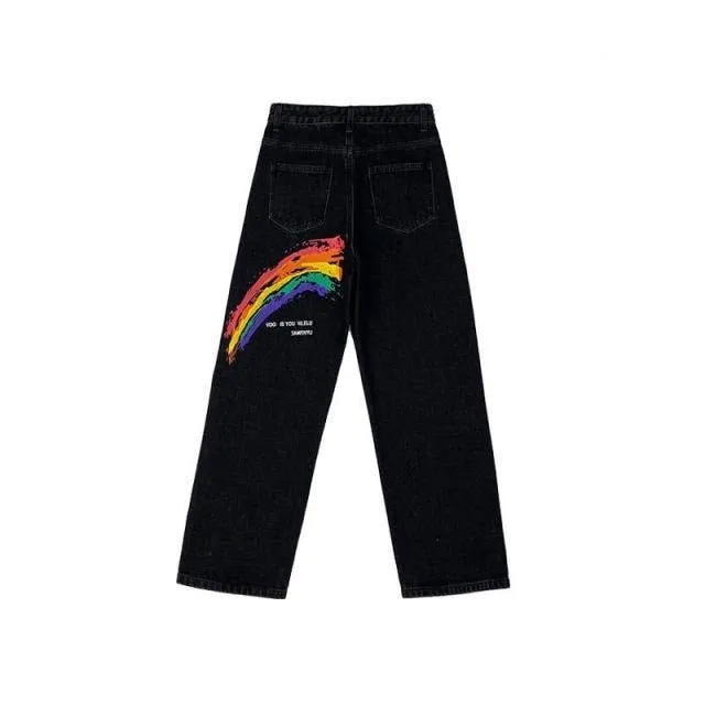 Jeans vintage arc en ciel