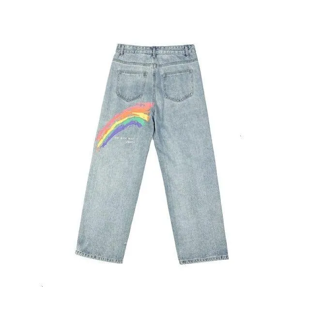 Jeans vintage arc en ciel