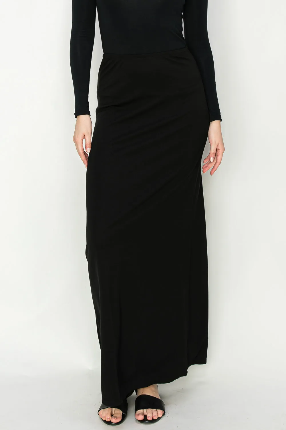 Jen Lightweight Ponte Long Straight Fitting Maxi Skirt