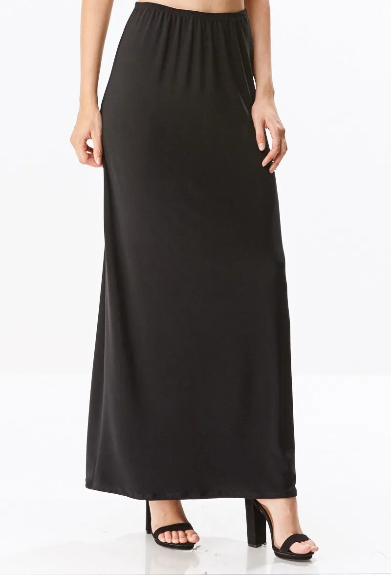 Jen Lightweight Ponte Long Straight Fitting Maxi Skirt