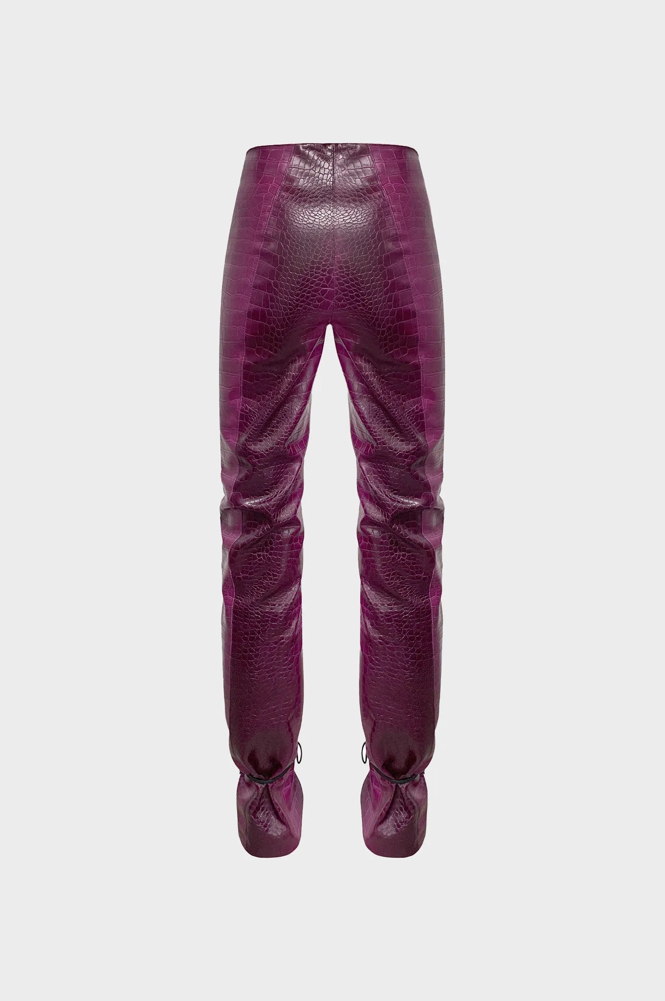 Leo - Angel Vegan Croco Leather Pant with Lacing