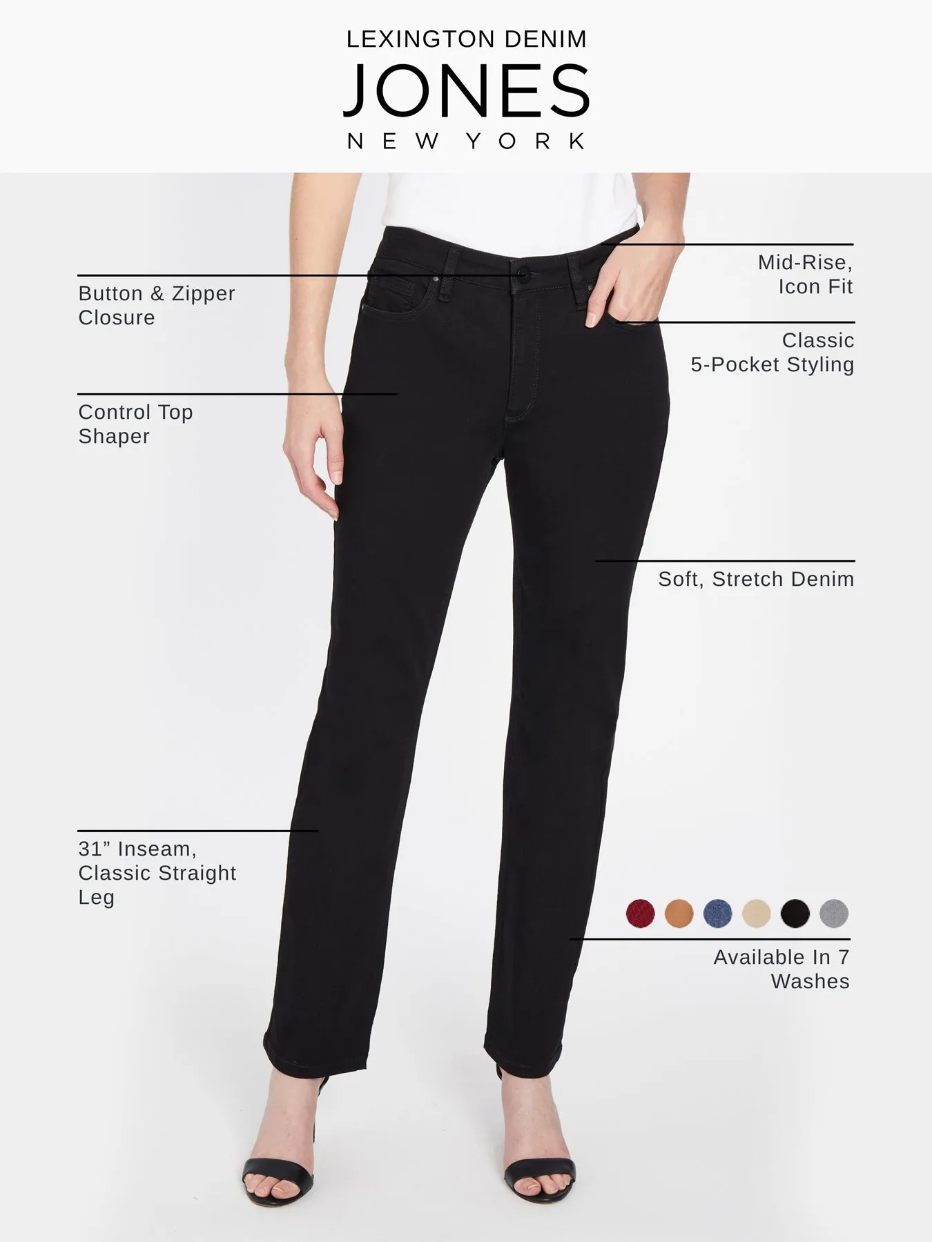 Lexington Straight Leg Jeans, Skywash