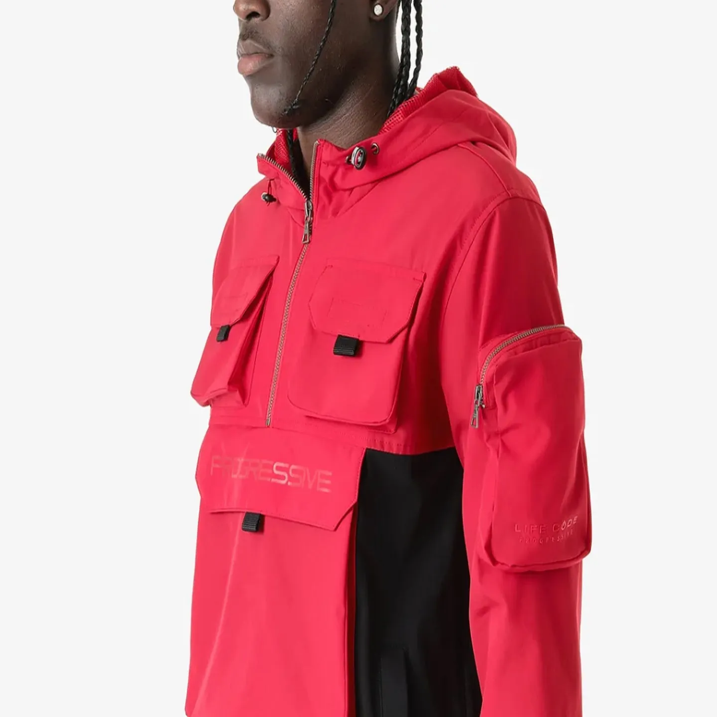 Life Code Windbreaker Jacket (Red)