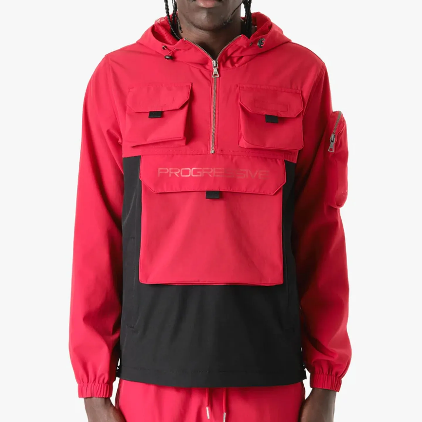 Life Code Windbreaker Jacket (Red)