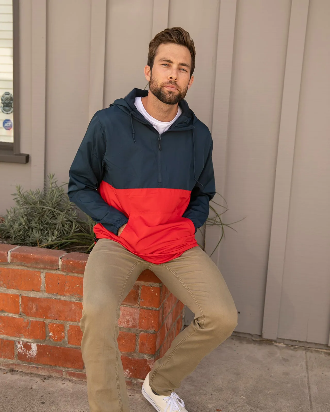 Lightweight Quarter-Zip Windbreaker Pullover Jacket