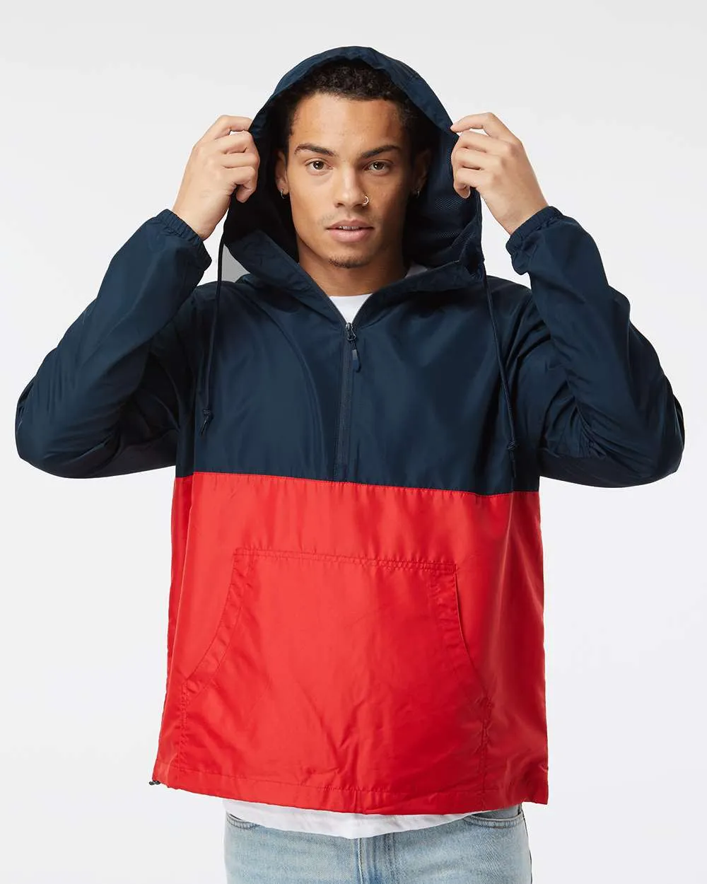 Lightweight Quarter-Zip Windbreaker Pullover Jacket