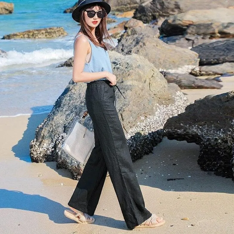 Linen Pants With Straight Cut