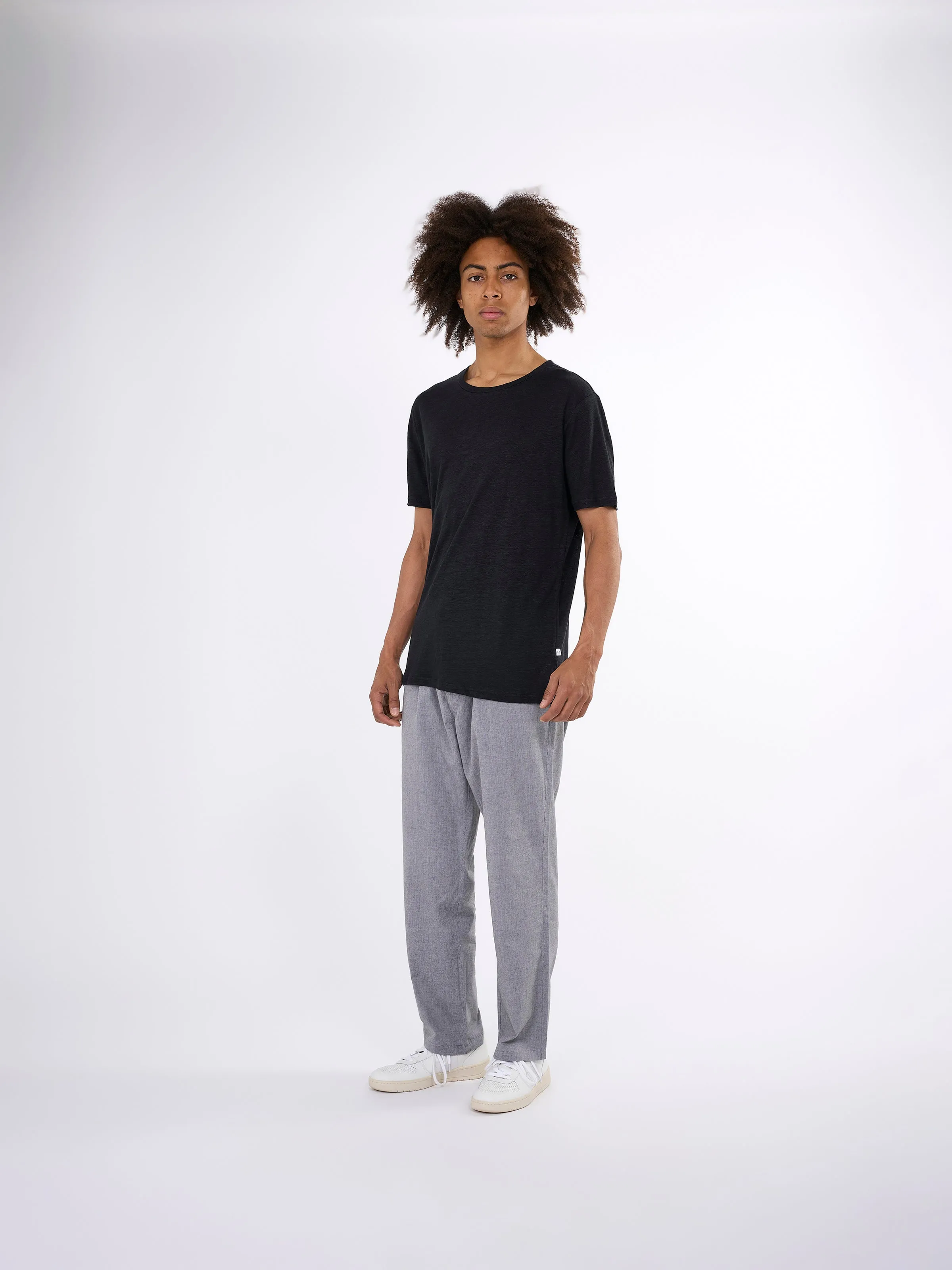 Linen t-shirt - Black Jet