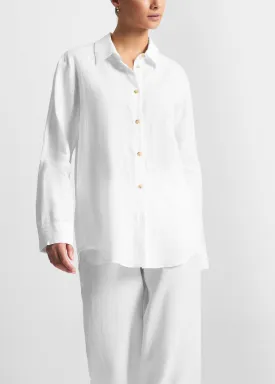 London Pyjama Top White Organic Linen