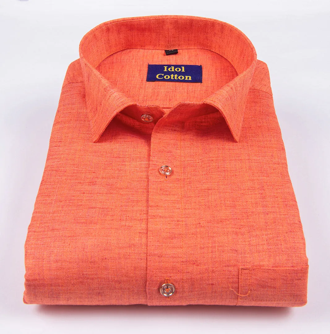 Loyal linen cotton dark orange colour