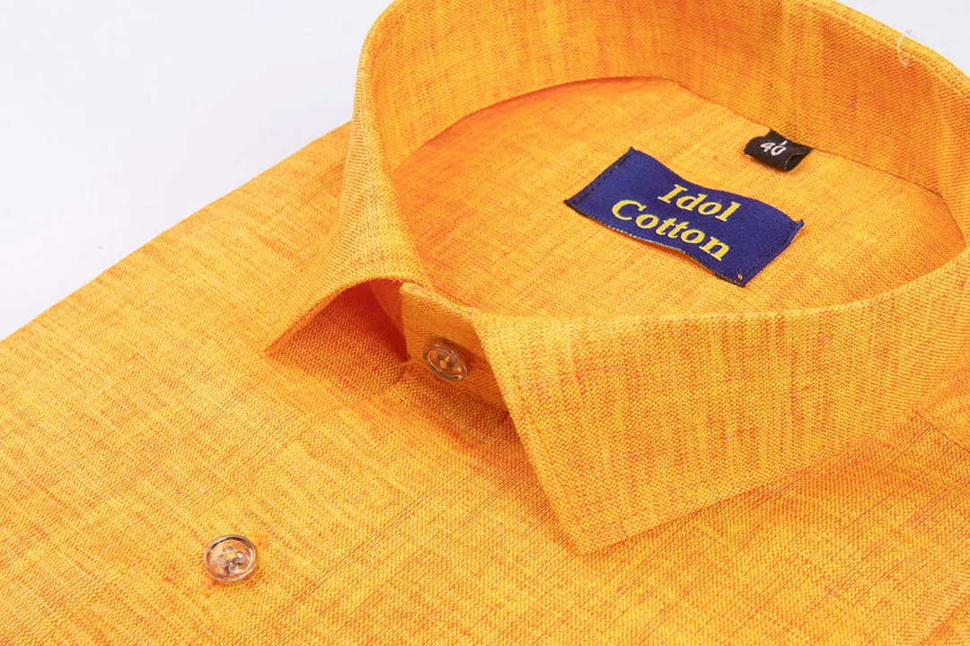 Loyal linen cotton yellow haldi colour