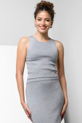 Lurex Knitwear Vest Silver