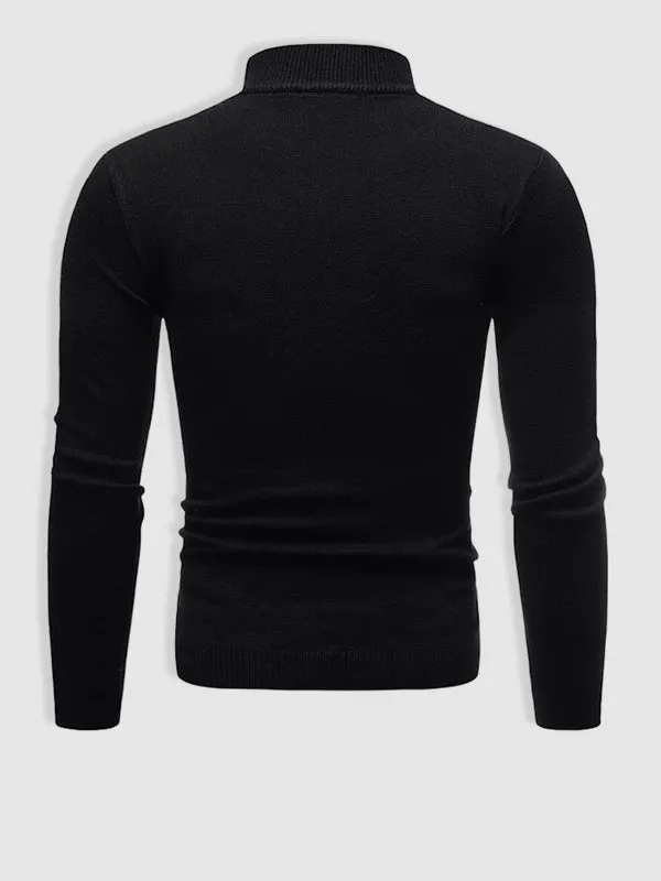 Men's Basic Solid Turtleneck Sweater