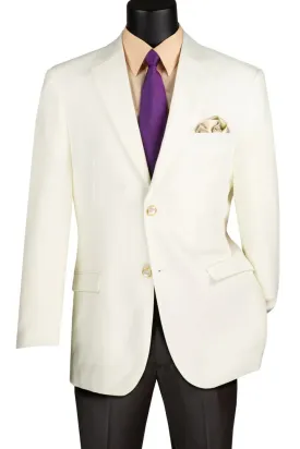 Mens Blazer - Cheap Priced Mens Sport Coat - Mens Classic Fit Poplin Club Sport Coat Blazer In Ivory