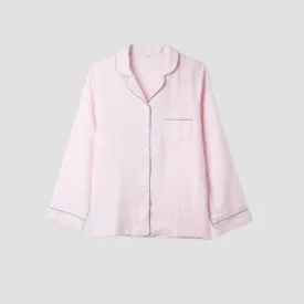 Men's Blush Pink Linen Pyjama Shirt (Top Only)