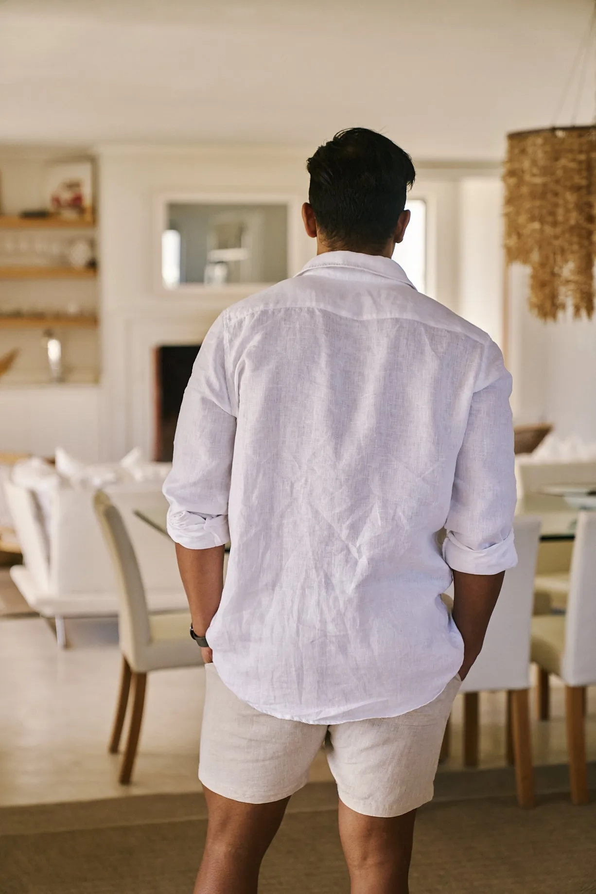 Mens Linen Shirt | White