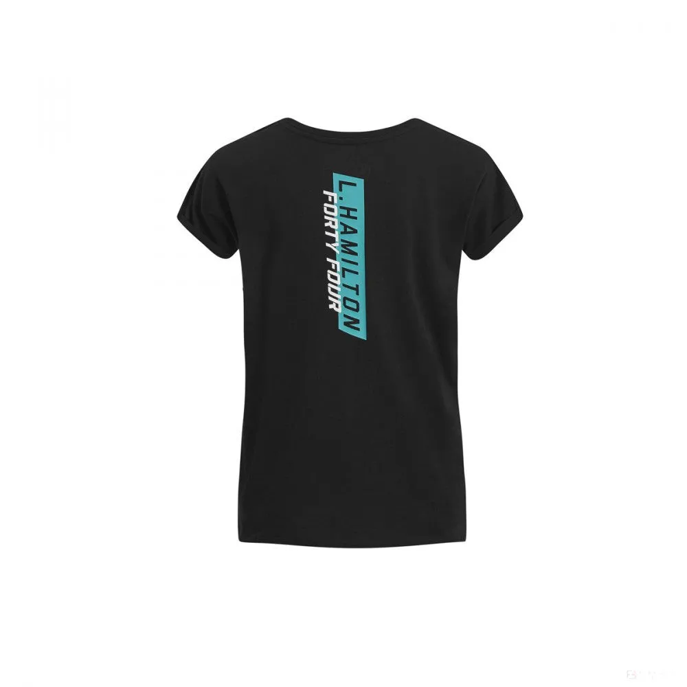 Mercedes Womens T-shirt, Lewis Hamilton #44, Black, 2019