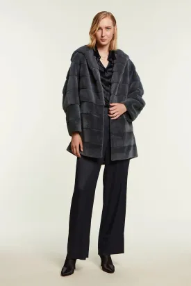 Mink coat with sheared and not sheared mink