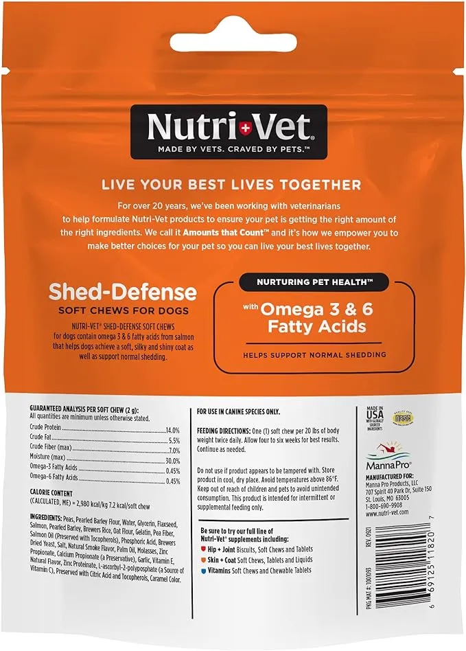 Nutri-Vet Shed-Defense Soft Chews for Dogs